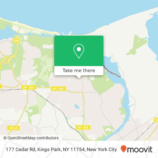 Mapa de 177 Cedar Rd, Kings Park, NY 11754