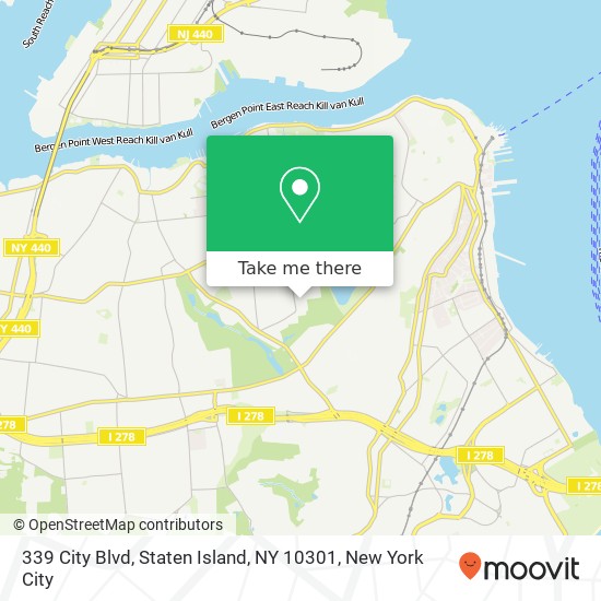 Mapa de 339 City Blvd, Staten Island, NY 10301