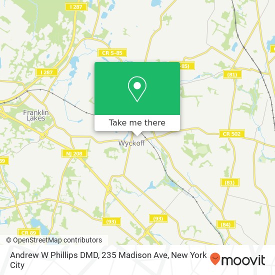 Andrew W Phillips DMD, 235 Madison Ave map