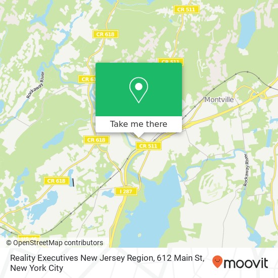 Mapa de Reality Executives New Jersey Region, 612 Main St