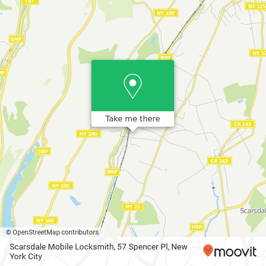 Mapa de Scarsdale Mobile Locksmith, 57 Spencer Pl