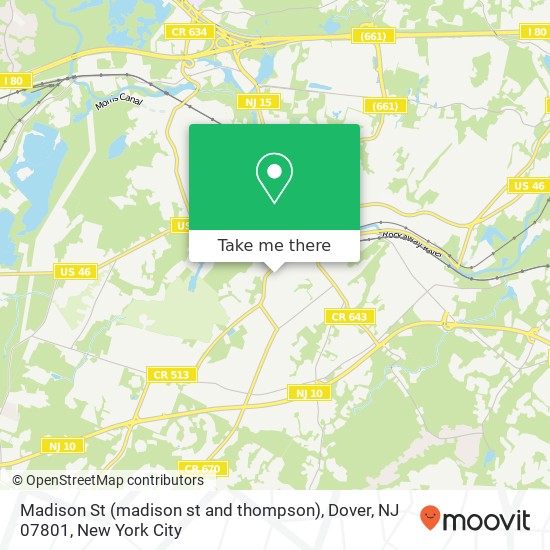 Madison St (madison st and thompson), Dover, NJ 07801 map
