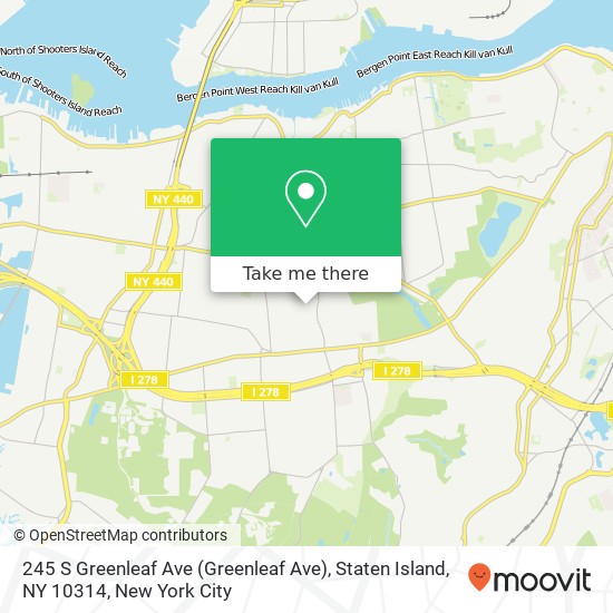 Mapa de 245 S Greenleaf Ave (Greenleaf Ave), Staten Island, NY 10314