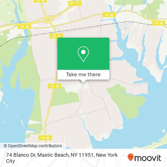 74 Blanco Dr, Mastic Beach, NY 11951 map