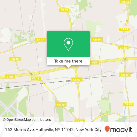 Mapa de 162 Morris Ave, Holtsville, NY 11742