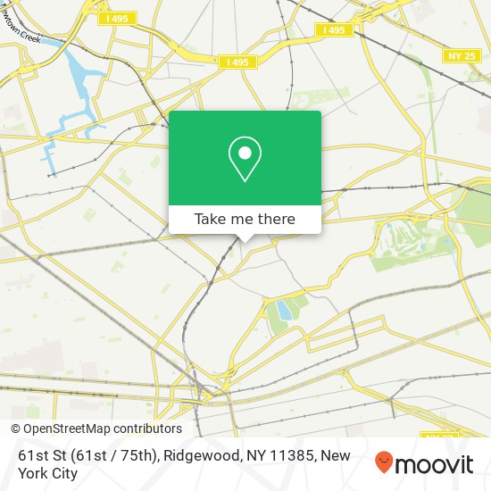 Mapa de 61st St (61st / 75th), Ridgewood, NY 11385