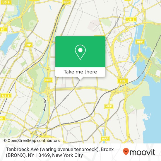 Mapa de Tenbroeck Ave (waring avenue tenbroeck), Bronx (BRONX), NY 10469