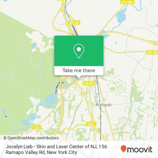 Mapa de Jocelyn Lieb - Skin and Laser Center of NJ, 156 Ramapo Valley Rd