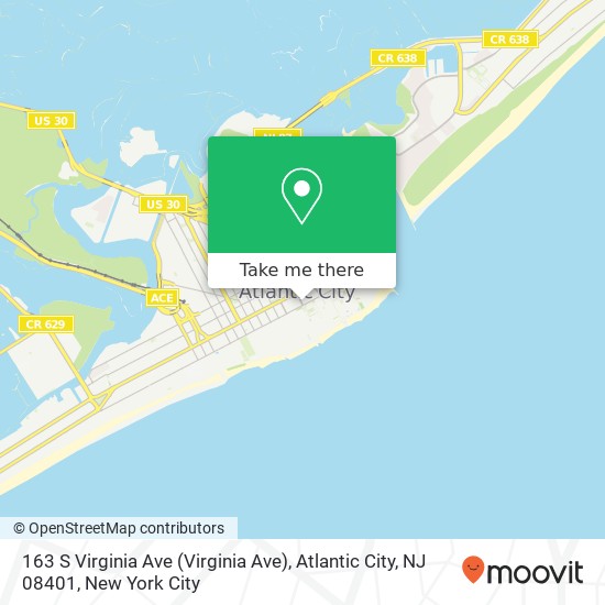 Mapa de 163 S Virginia Ave (Virginia Ave), Atlantic City, NJ 08401