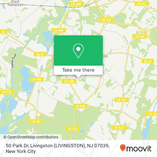 50 Park Dr, Livingston (LIVINGSTON), NJ 07039 map
