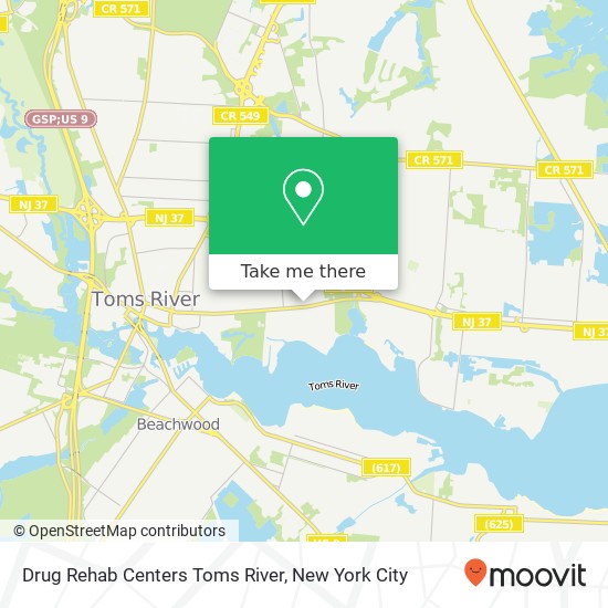 Mapa de Drug Rehab Centers Toms River, 650 Washington St