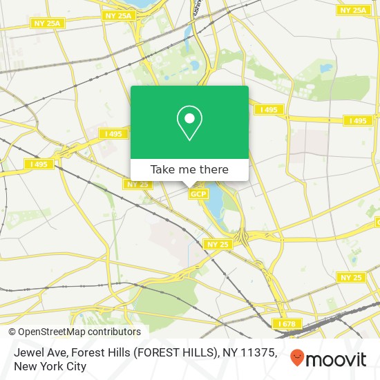 Mapa de Jewel Ave, Forest Hills (FOREST HILLS), NY 11375