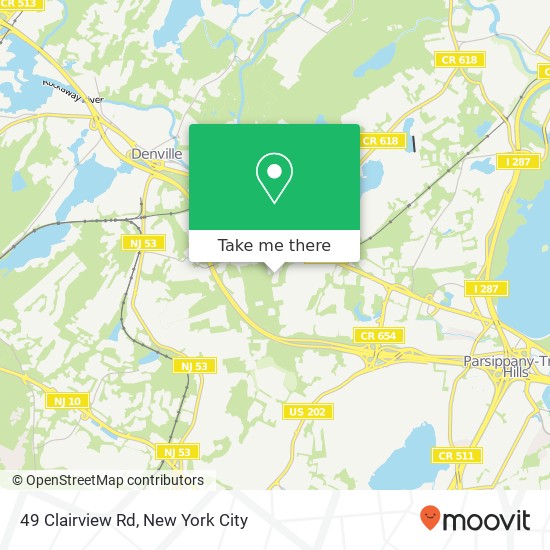 Mapa de 49 Clairview Rd, Denville, NJ 07834