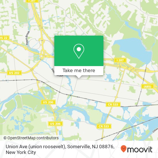 Union Ave (union roosevelt), Somerville, NJ 08876 map