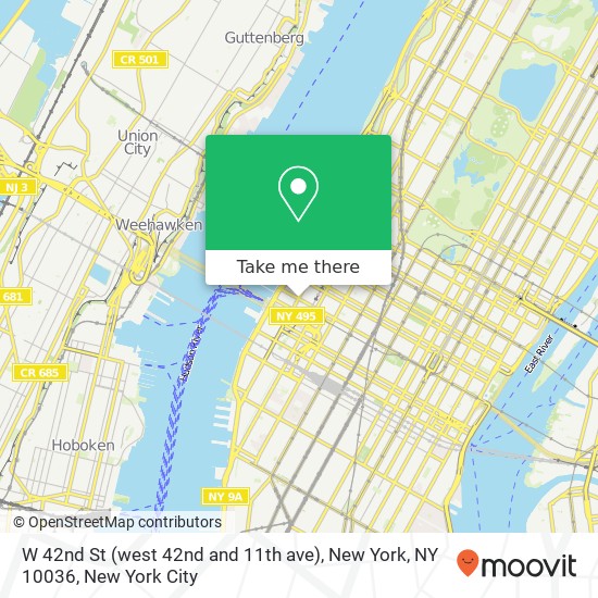 Mapa de W 42nd St (west 42nd and 11th ave), New York, NY 10036