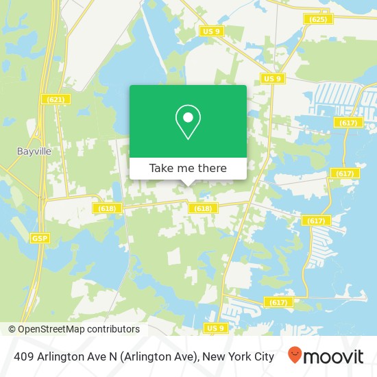 Mapa de 409 Arlington Ave N (Arlington Ave), Bayville, NJ 08721