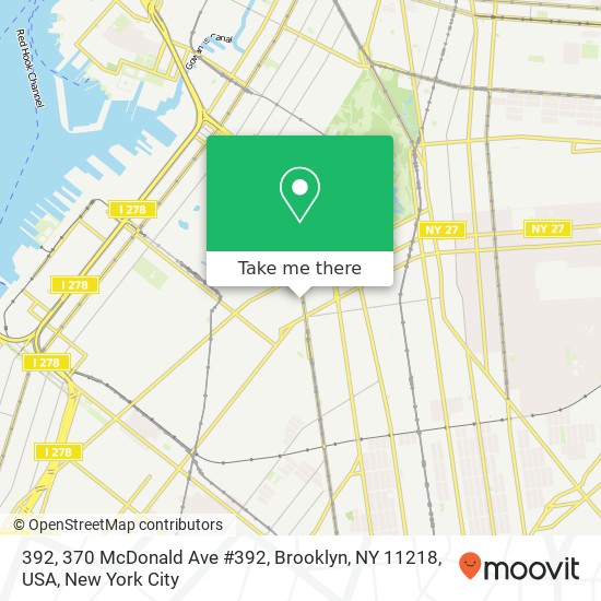 392, 370 McDonald Ave #392, Brooklyn, NY 11218, USA map