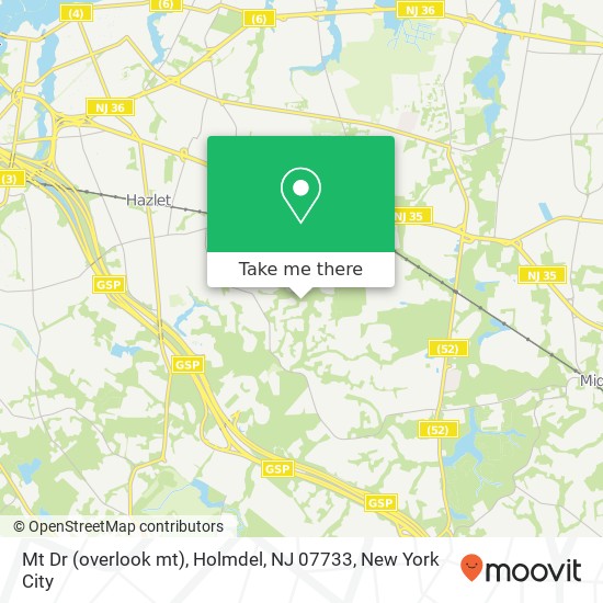 Mt Dr (overlook mt), Holmdel, NJ 07733 map