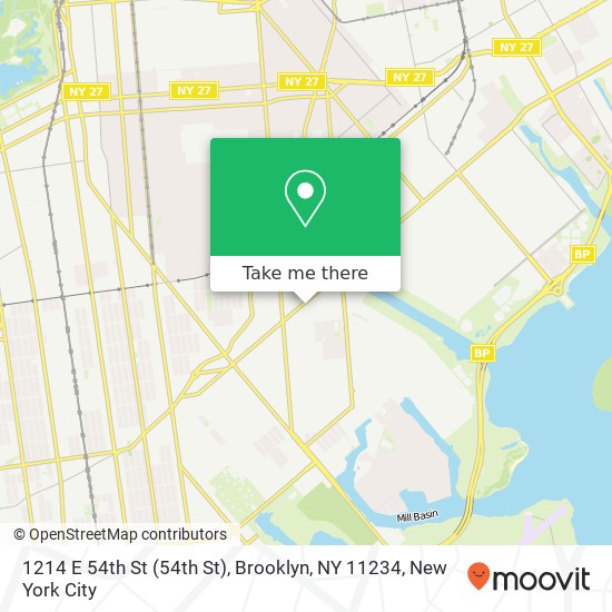 1214 E 54th St (54th St), Brooklyn, NY 11234 map