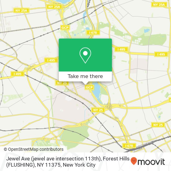Jewel Ave (jewel ave intersection 113th), Forest Hills (FLUSHING), NY 11375 map