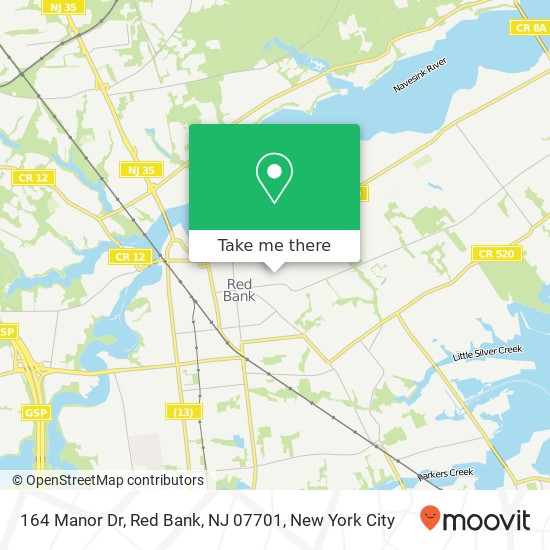 164 Manor Dr, Red Bank, NJ 07701 map