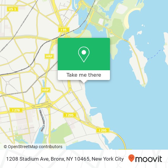 Mapa de 1208 Stadium Ave, Bronx, NY 10465