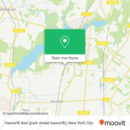 Mapa de Haworth Ave (park street haworth), Haworth, NJ 07641