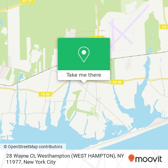 Mapa de 28 Wayne Ct, Westhampton (WEST HAMPTON), NY 11977
