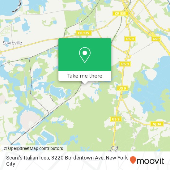 Mapa de Scara's Italian Ices, 3220 Bordentown Ave