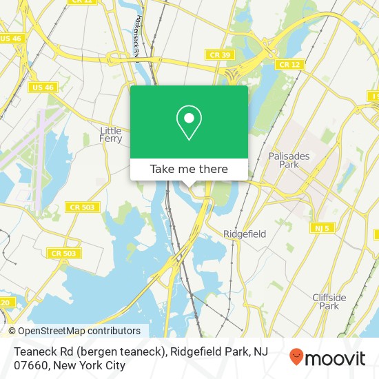 Mapa de Teaneck Rd (bergen teaneck), Ridgefield Park, NJ 07660