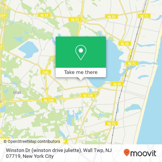 Mapa de Winston Dr (winston drive juliette), Wall Twp, NJ 07719