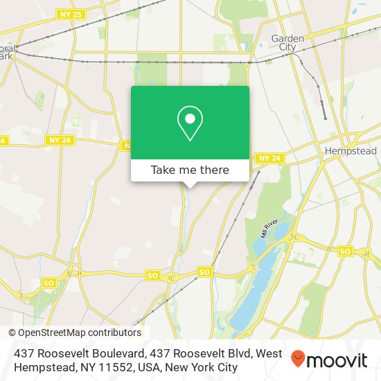 437 Roosevelt Boulevard, 437 Roosevelt Blvd, West Hempstead, NY 11552, USA map