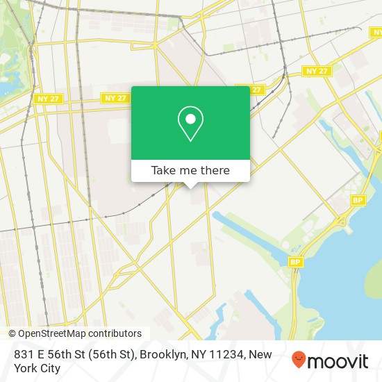 Mapa de 831 E 56th St (56th St), Brooklyn, NY 11234