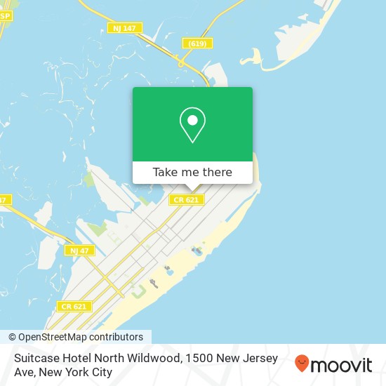 Suitcase Hotel North Wildwood, 1500 New Jersey Ave map