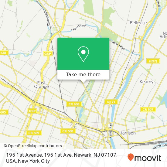 195 1st Avenue, 195 1st Ave, Newark, NJ 07107, USA map