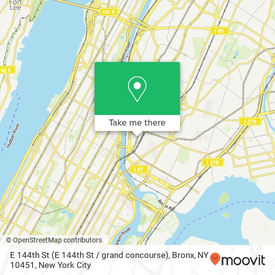 Mapa de E 144th St (E 144th St / grand concourse), Bronx, NY 10451