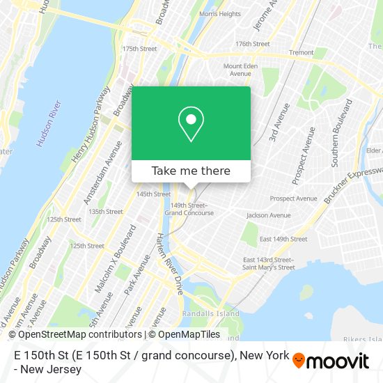 Mapa de E 150th St (E 150th St / grand concourse)