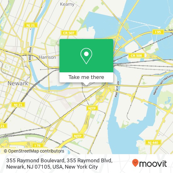 Mapa de 355 Raymond Boulevard, 355 Raymond Blvd, Newark, NJ 07105, USA