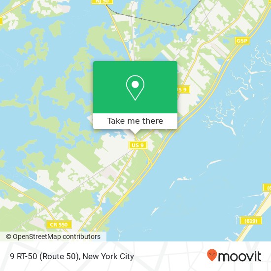 Mapa de 9 RT-50 (Route 50), Ocean View (OCEAN VIEW), NJ 08230