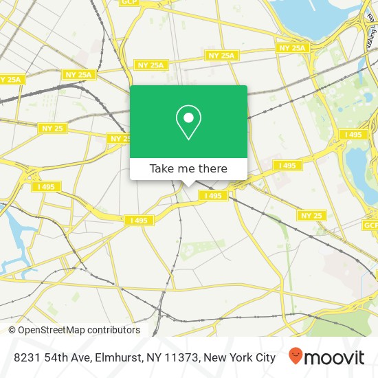 Mapa de 8231 54th Ave, Elmhurst, NY 11373