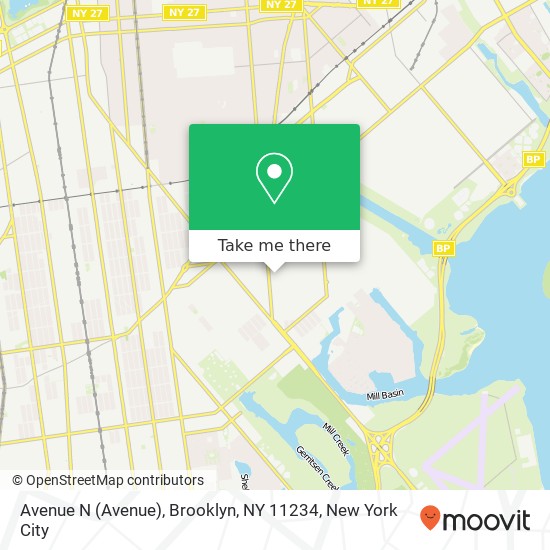 Mapa de Avenue N (Avenue), Brooklyn, NY 11234