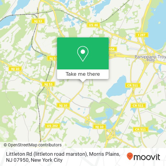 Mapa de Littleton Rd (littleton road marston), Morris Plains, NJ 07950