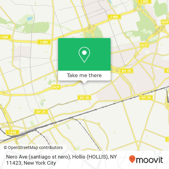 Mapa de Nero Ave (santiago st nero), Hollis (HOLLIS), NY 11423