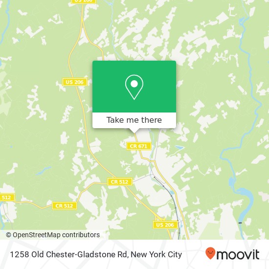 Mapa de 1258 Old Chester-Gladstone Rd, Gladstone, NJ 07934