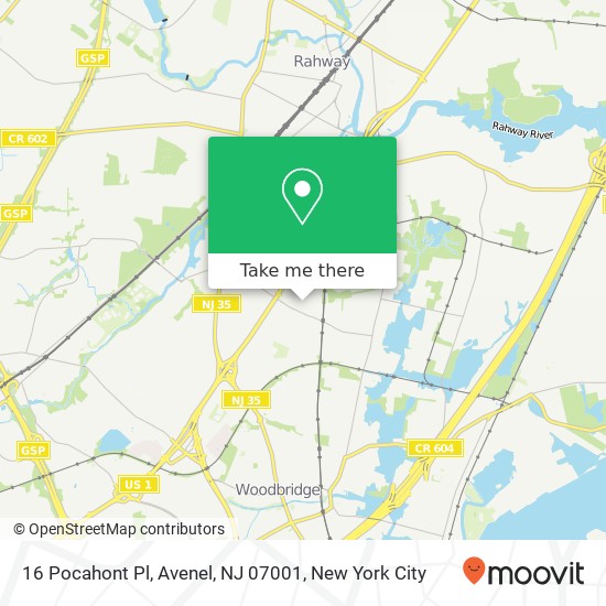 Mapa de 16 Pocahont Pl, Avenel, NJ 07001