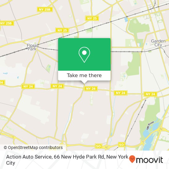 Action Auto Service, 66 New Hyde Park Rd map