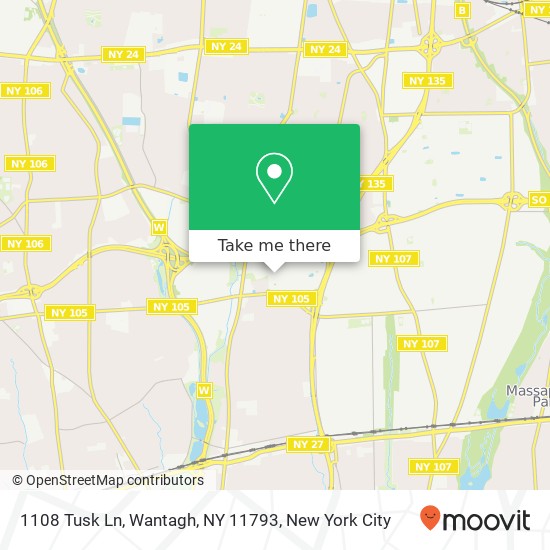 Mapa de 1108 Tusk Ln, Wantagh, NY 11793