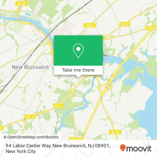 Mapa de 94 Labor Center Way, New Brunswick, NJ 08901