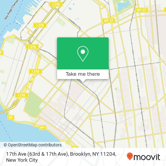 Mapa de 17th Ave (63rd & 17th Ave), Brooklyn, NY 11204