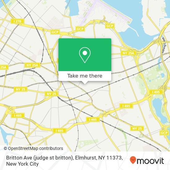 Mapa de Britton Ave (judge st britton), Elmhurst, NY 11373